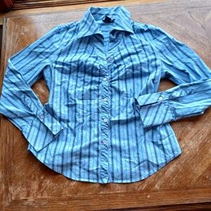 Blue Striped Button Down EUC!!!!